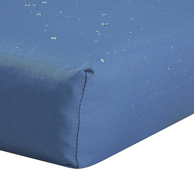 Classic Accessories Ravenna Water-Resistant 19 x 19 x 3 Inch Patio Seat Cushion, Empire Blue, Chair Seat Cushion