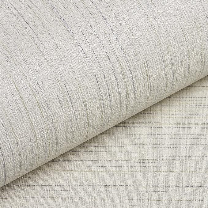 Livelynine 15.8x197 Grass Cloth Wallpaper Textured Neutral Beige Peel and Stick - Image 6