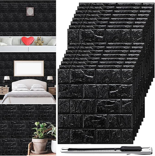 Colarr 60 Pcs 58 Sq ft 3D Wall Panels Peel and Stick Faux Foam 3D Brick by Colarr