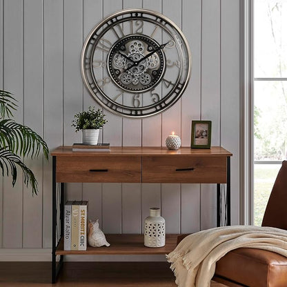 CLXEAST 21 Inch Large Moving Gear Wall Clock, Industrial Steampunk Decor - Image 5