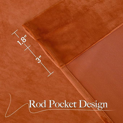 NICETOWN Orange Velvet Curtains 84 inch Long - Image 7