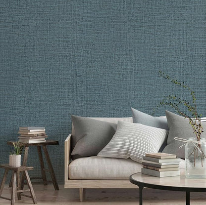 Guvana Grasscloth Peel and Stick Wallpaper Blue Textured Contact Paper Modern - Image 5