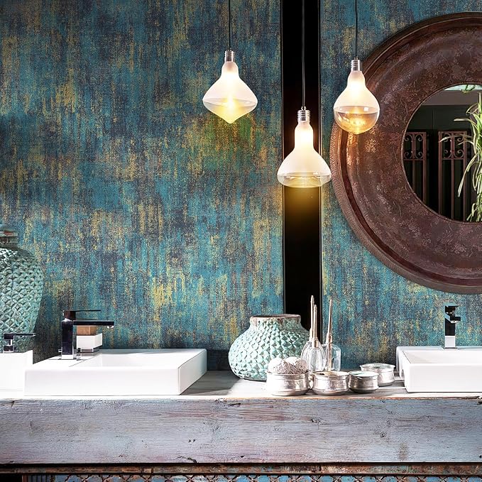 JiffDiff Vintage Metallic Peel and Stick Wallpaper Industrial Metallic Concrete - Image 8