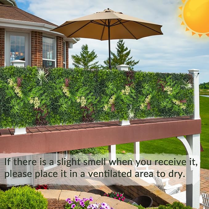 Artificial Ivy Boxwood Roll: 80"x120" UV Resistant Green Leaves Faux - Image 5