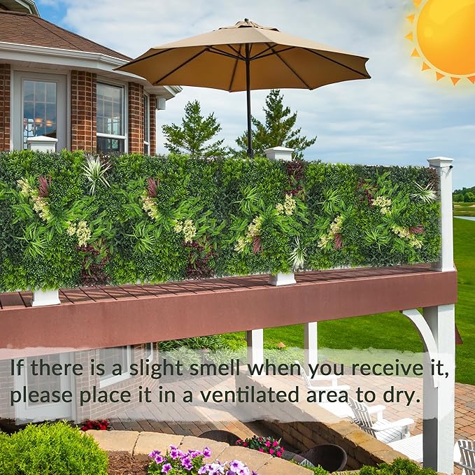 Artificial Ivy Boxwood Roll: 6FTx12FT UV Resistant Green Leaves Faux - Image 5