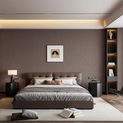 Haimin Fabric Wallpaper Textured Contact Paper Peel and Stick Faux Linen Wall - Image 2