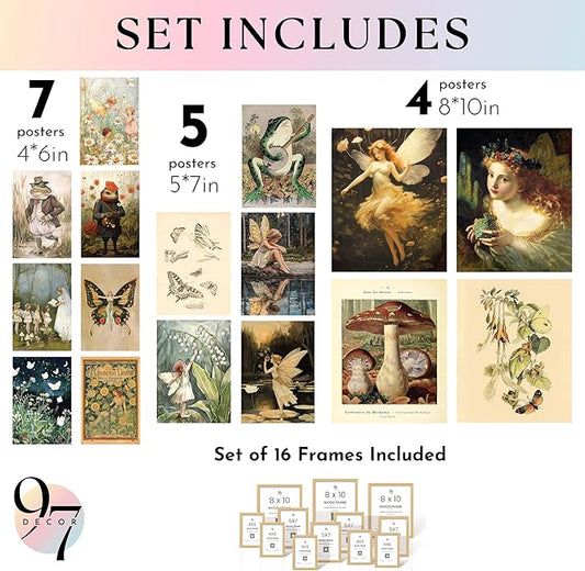 97 Decor FRAMED 16PCS Vintage Fairycore Decor - Image 2