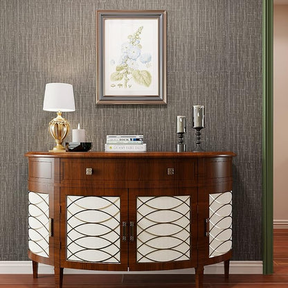 VEELIKE Truffle Brown Grasscloth Wallpaper Peel and Stick Grass Cloth Vinyl - Image 5