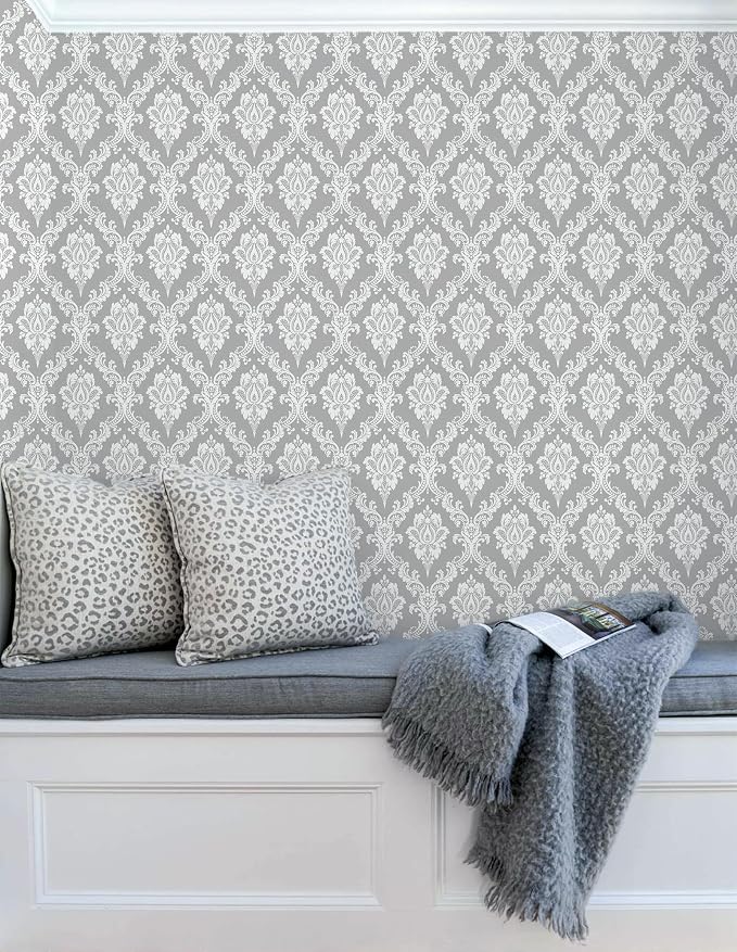 Peel and Stick Wallpaper Grey and White Contact Paper - Image 2