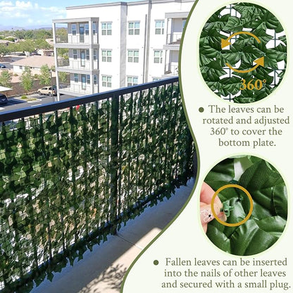 ODTORY Artificial Ivy Privacy Fence Wall Screen, 40X120 in UV-Anti Faux - Image 4