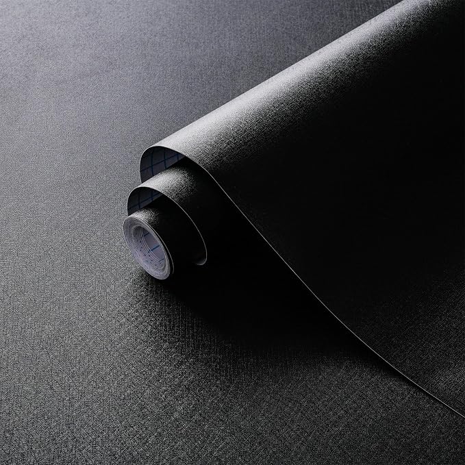 Dimoon 17.7''x118'' Peel and Stick Wallpaper Black Contact Paper by DIYYOURMOON