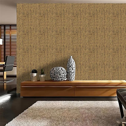 15.75"x393.7" Brown Wallpaper Peel and Stick Removable Grasscloth Textured Wall - Image 5
