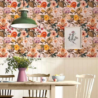 Jeweluck Floral Peel and Stick Wallpaper Vintage Floral Contact Paper Peel and - Image 8