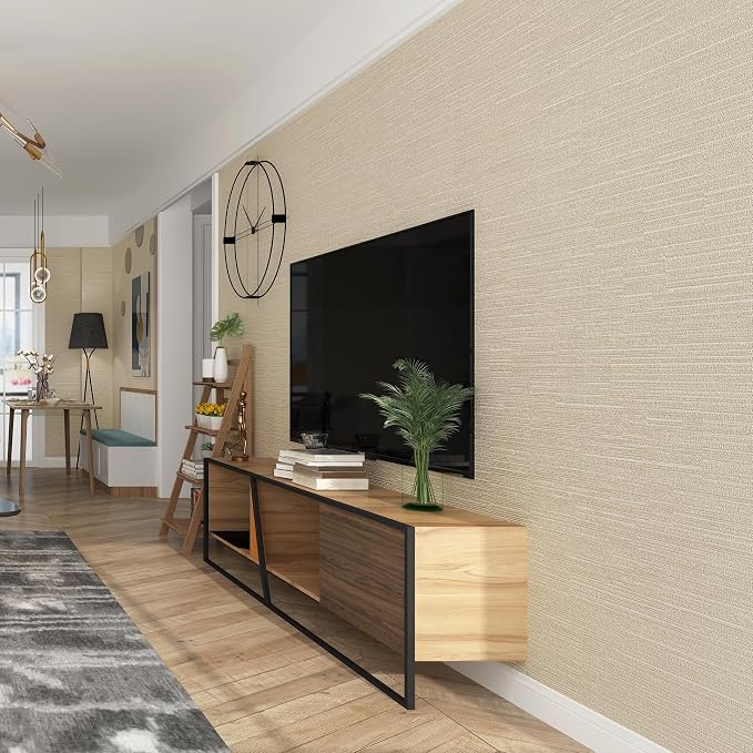 Haimin Grasscloth Wallpaper Peel and Stick 20.9in X 393in Fabric Contact Paper - Image 6