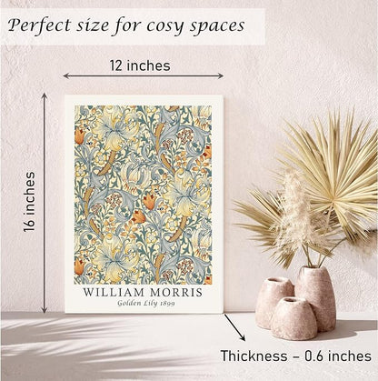 Induslyfe Framed Flower Wall Art Canvas Decor Set of 3, William Morris Framed - Image 7
