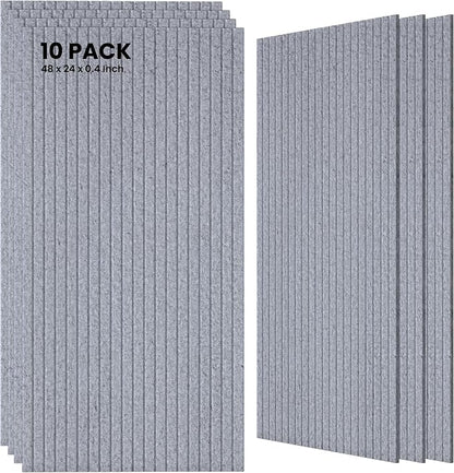 10 Pack Large Acoustic Panels, 47.2 x 23.6 x 0.35 Inch Sound Proof Foam Panels by TO-TH