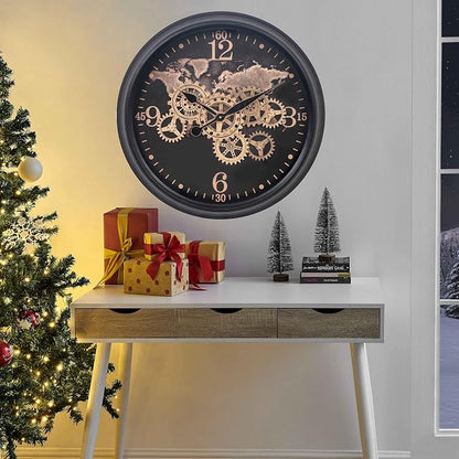 CLXEAST 24 Inch Moving Gear Wall Clock - Image 5