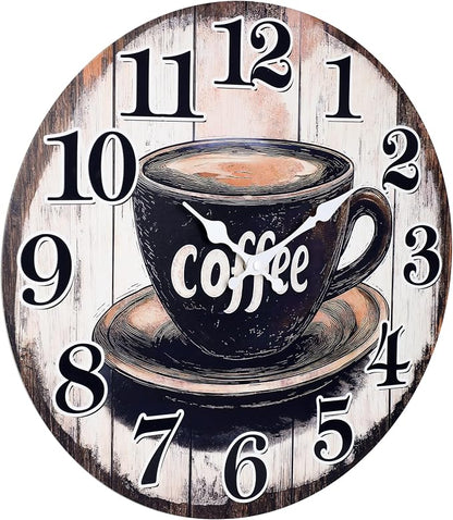 Large Kitchen Clock Decor, Decorative Coffee Wall Clocks Battery Operated - Image 8