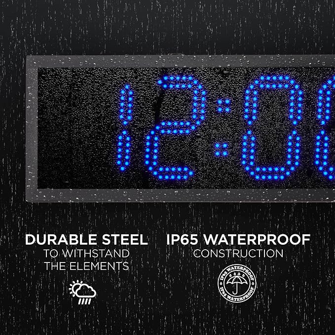 Ivation Oversized 36" Outdoor Waterproof Digital Clock, Auto Time Sync - Image 4