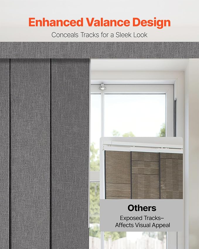 VEVOR Panel Track Blinds, Extendable Track from 45.8 in to 86 in W, Trimmable - Image 4
