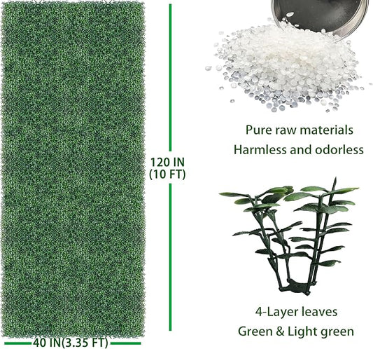 ODTORY Artificial Boxwood Roll Panels:40 X 120 in UV-Anti More Dense Greenery - Image 2