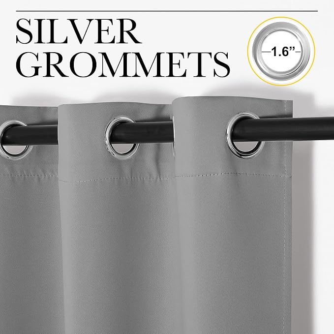NICETOWN Silver Grey Doorway Curtain Privacy, Door Cover Curtain, Sound - Image 3