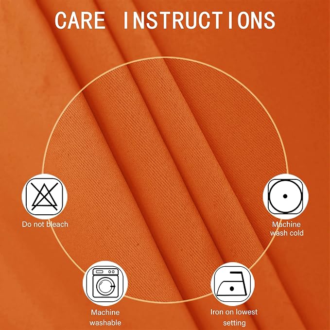 LEMOMO Blackout Curtains 52 x 84 inch/Orange Curtains Set of 2 Panels/Thermal - Image 4
