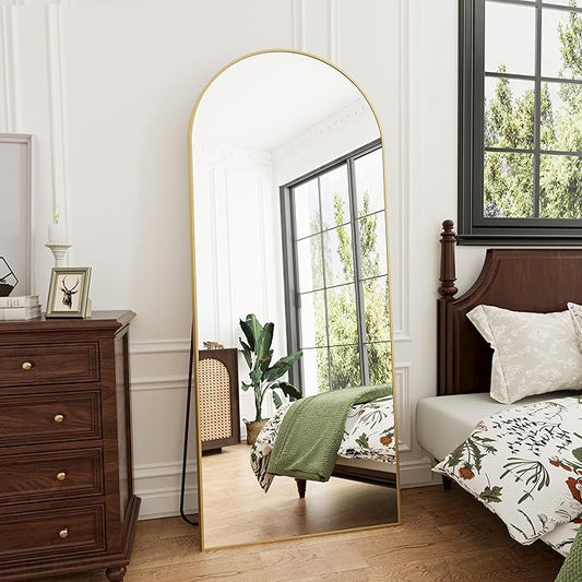 Rowjut Full Length Mirror Arched Floor Length Mirrors, Aluminum Frame - Image 2