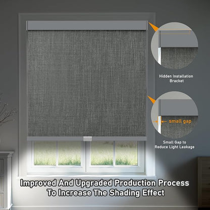 AOSKY Custom Linen Roller Blinds Shades - Image 4