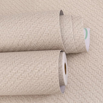 Haimin Fabric Wallpaper Textured Contact Paper Grasscloth Wallpaper Peel and - Image 8