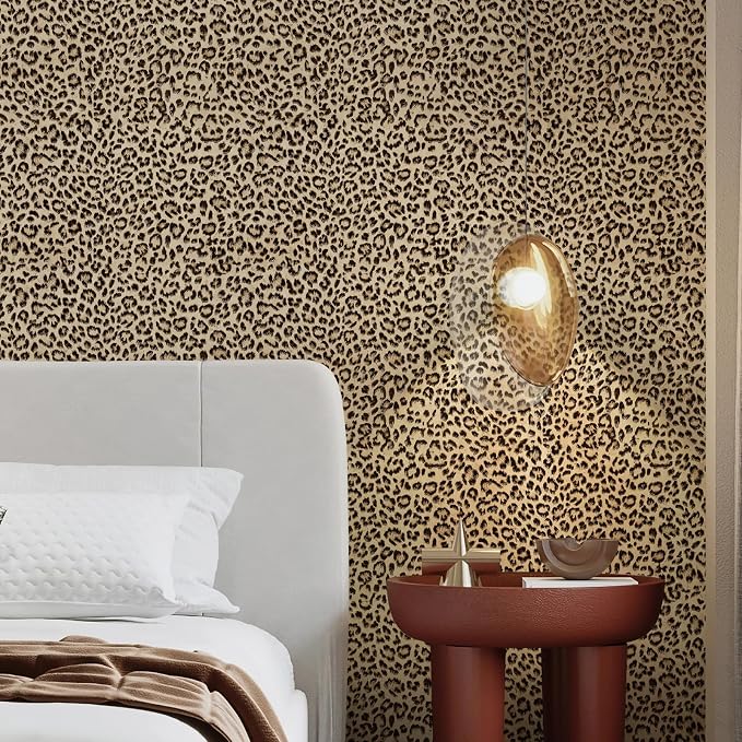JiffDiff Leopard Print Peel and Stick Wallpaper, Waterproof Removable Self - Image 5