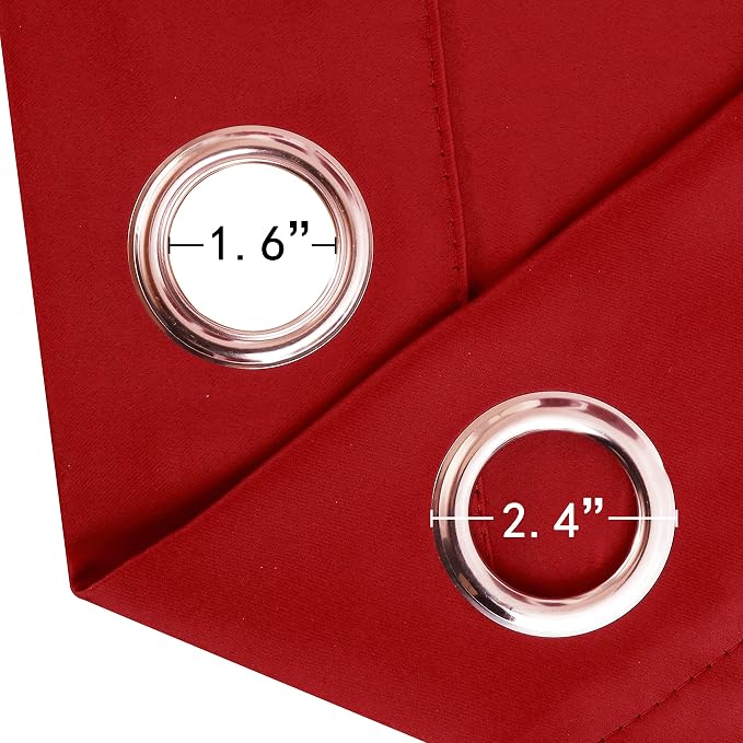 LEMOMO Bright Red Blackout Curtains 52 x 63 Inch Length/Set of 2 Curtain - Image 6