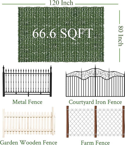 Artificial Ivy Privacy Fence Screen: 80 "x 120" Anti-Ultraviolet Artificial - Image 2