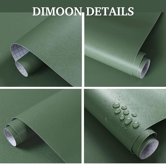Dimoon 17.7''x236'' Peel and Stick Wallpaper Green Contact Paper - Image 2