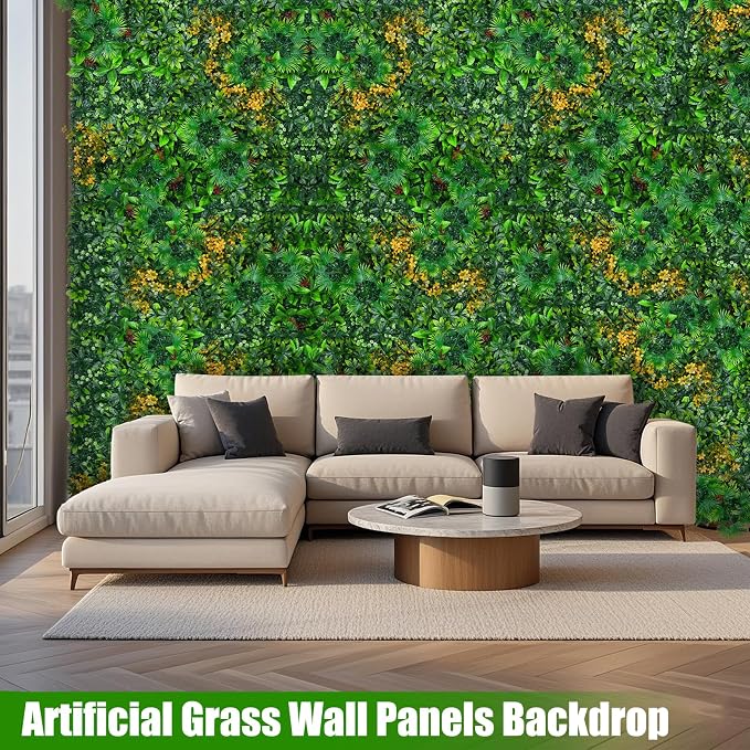 Grass Wall Panels, UV-Anti Faux Greenery Plant Boxwood Panels - Image 4