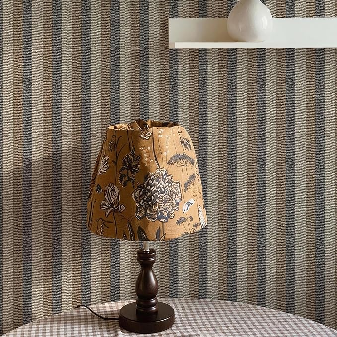 Simon&Siff Textured Fabric Wallpaper Peel and Stick 17.3"x120" Beige/Brown/Grey - Image 6