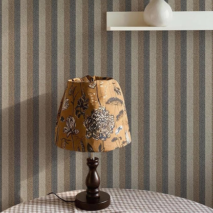 Simon&Siff Textured Fabric Wallpaper Peel and Stick 17.3"x120" Beige/Brown/Grey - Image 6