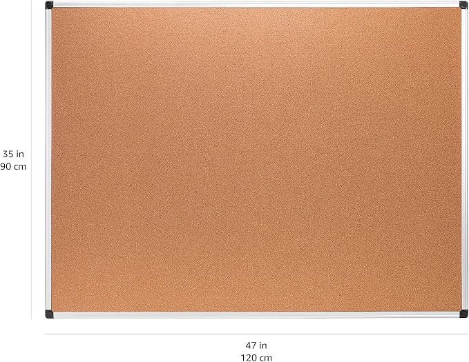 Amazon Basics Rectangular Bulletin Board, Cork Board - Image 4