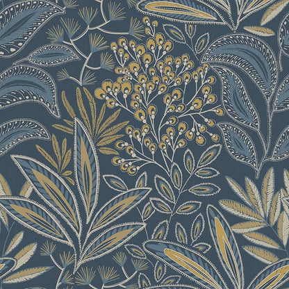 Safiyya Blue Vintage Floral Wallpaper Peel and Stick Contact Paper 17.3" x by SAFIYYA