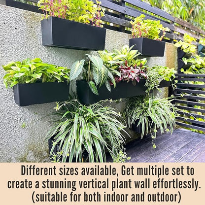 LaLaGreen Wall Planters for Outdoor Black Self Watering System Hanging Planter - Image 4