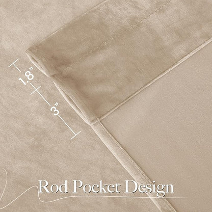 NICETOWN Thick Beige Velvet Drapes - Image 7