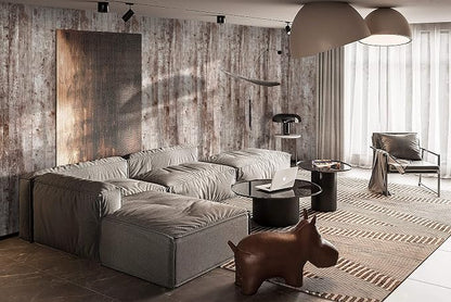 Dimoon Wallpaper 118"x17.7" Wood Peel and Stick Wallpaper Thicken Dark Grey - Image 6