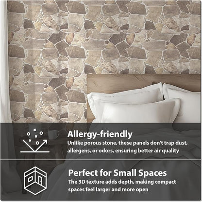 CONCORD WALLCOVERINGS ™ Retro-Art 3D Faux Stone Wall Panels, Lightweight 17.5" - Image 5