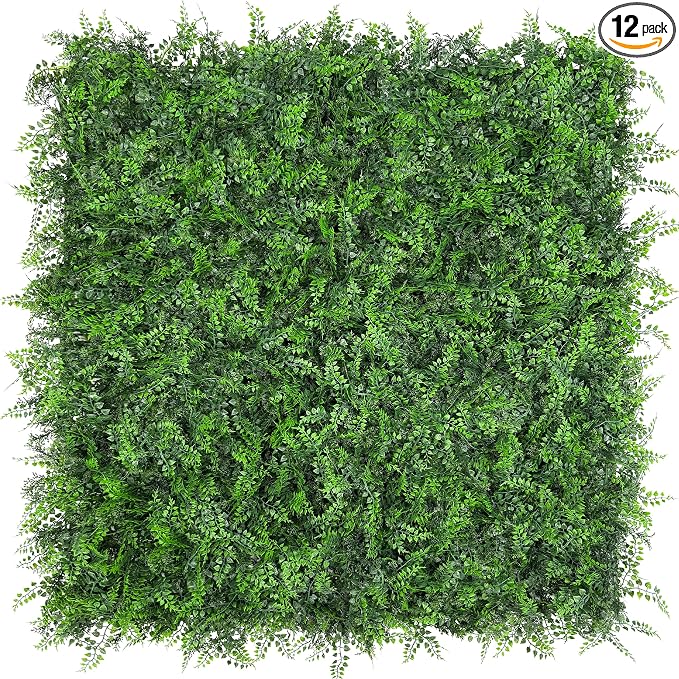 Artificial Green Wall Panels: 20"x20" Boxwood Hedge Green Wall Decor Backdrop by BHXCL