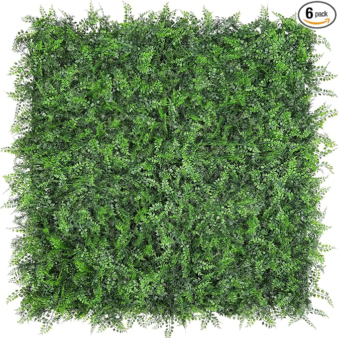 Artificial Green Wall Panels: 20"x20" Boxwood Hedge Green Wall Decor Backdrop by BHXCL