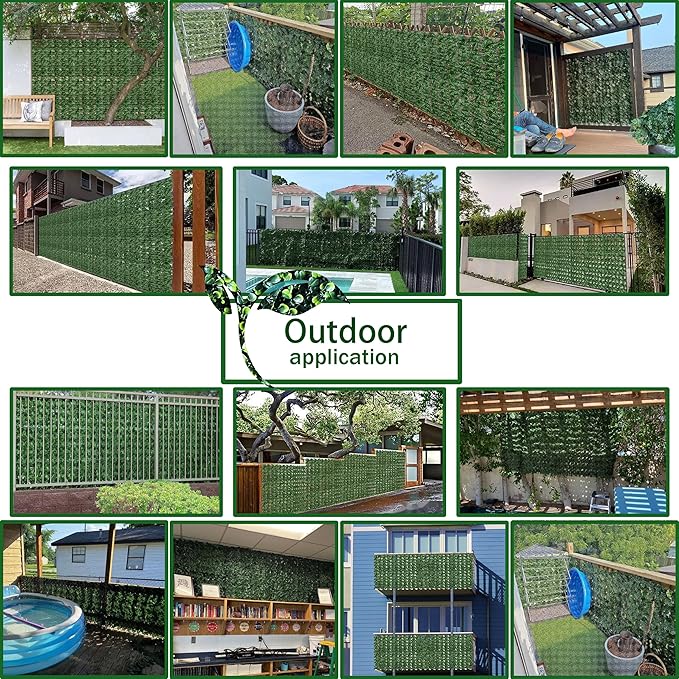 ODTORY Artificial Ivy Privacy Fence Wall Screen, 40X160 in UV-Anti Faux - Image 6