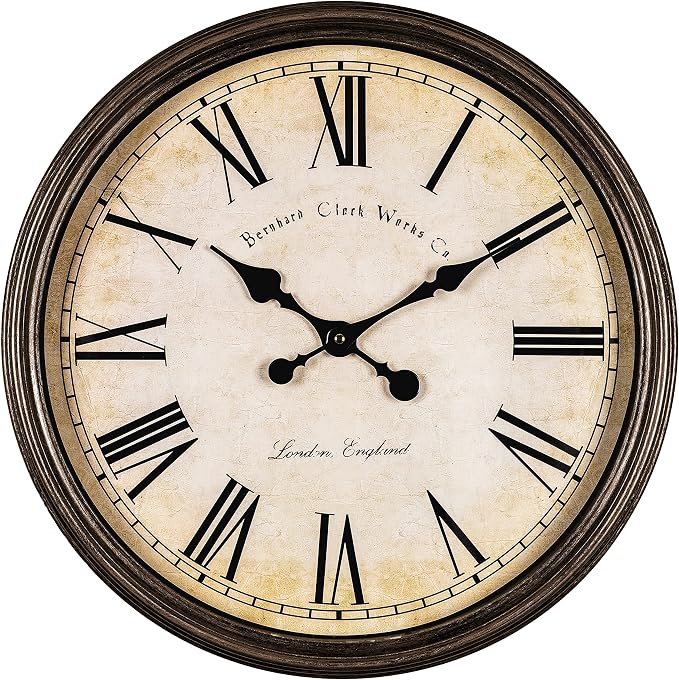 Bernhard Products Large Decorative Wall Clock 20 Inch Silent Non Ticking by BernhardProducts