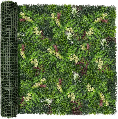 Artificial Ivy Boxwood Roll: 80"x120" UV Resistant Green Leaves Faux by DOPGIB