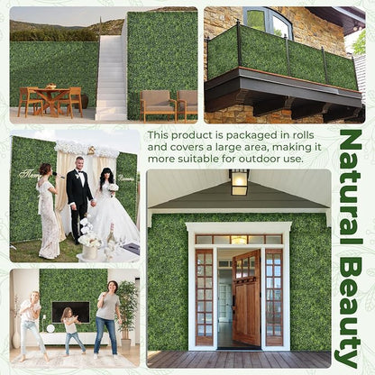 Artificial Boxwood Backdrop Roll: 80"x120" UV-Anti Greenery Faux Grass Hedge - Image 6