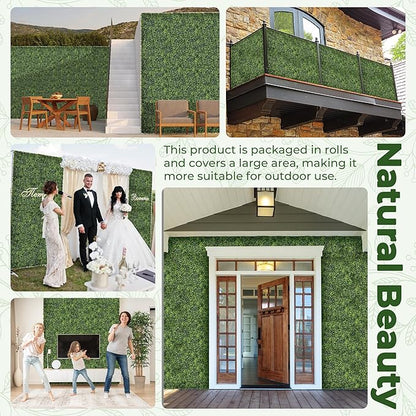 Artificial Boxwood Backdrop Roll: 48"x120" UV-Anti Greenery Faux Grass Hedge - Image 6
